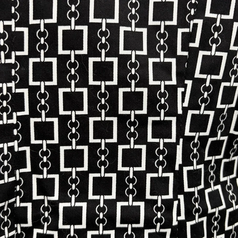 Vertigo Paris Geometric Print Black & White Rain Pea Coat - NWOT - XS